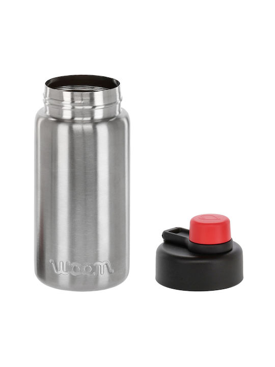 Woom Παγούρι Ανοξείδωτο Ποδηλάτου 500ml Ασημί