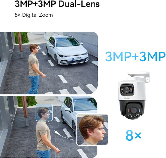 Imou IPC-PS70FP-6M0 IP Dual Κάμερα Παρακολούθησης 3+3MP Αδιάβροχη με Μικρόφωνο και Φακό 3.6mm