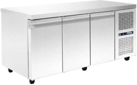 Niki Inox Commercial Freezer Bench 379lt & 466.25W Inox with 3 Doors P185 x W60 x H88cm