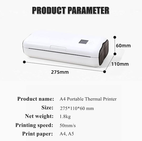 Andowl Portable Thermal Receipt Printer USB