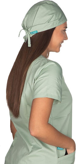 Alezi Unisex Green Surgical Cap Cotton and Polyester