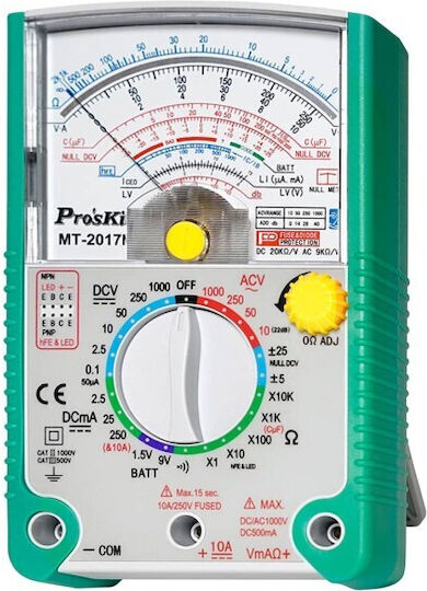 Analog Multimeter Analog + Buzzer + Diode + Transistor + Capacitor Capacitance Mt-2017n S/pro'skit