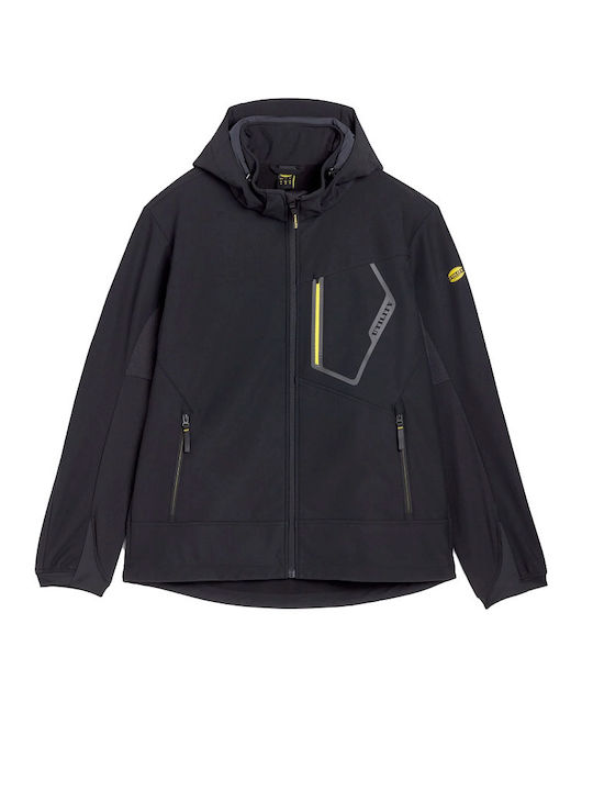 Utility Diadora Работно Яке Softshell с Поларена Подплата и с Качулка Черно