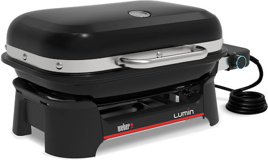 Weber Lumin Compact Tabletop Electric Grill Grate 2200W with Lid and Adjustable Thermostat 43x28.5cm