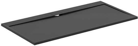 Ideal Standard Rectangular Ceramic Shower Black Ultra Flat S I.life 160x80x3cm
