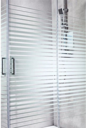 Tema Ορθογώνια Inox Ντουζιέρα 80x120cm GLASS STONE WHITE