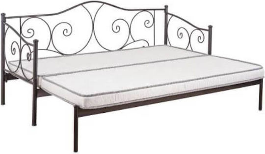 Juliet Καναπές Κρεβάτι Μονό με Στρώμα 75x200cm Γκρι
