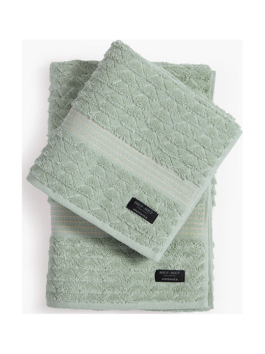 Nef-Nef Homeware Gesichtstuch Elements-elgyn 50x100cm Grün Gewicht 600gr/m²