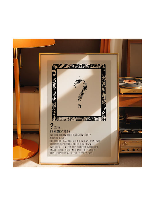 Music Poster ? Question Mark Xxxtentacion Ms630 21cm X 30cm Λευκό Κάδρο Pvc
