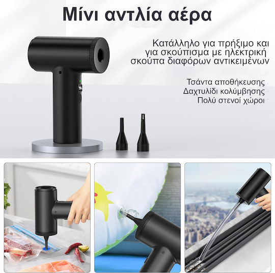 Suflantă de Aer Aspirator Portabil Îndepărtare Prafului de pe PC Aer Condiționat Lanternă LED 7 Duze 3 Viteze 90000 Rpm Baterie 7500 Mah
