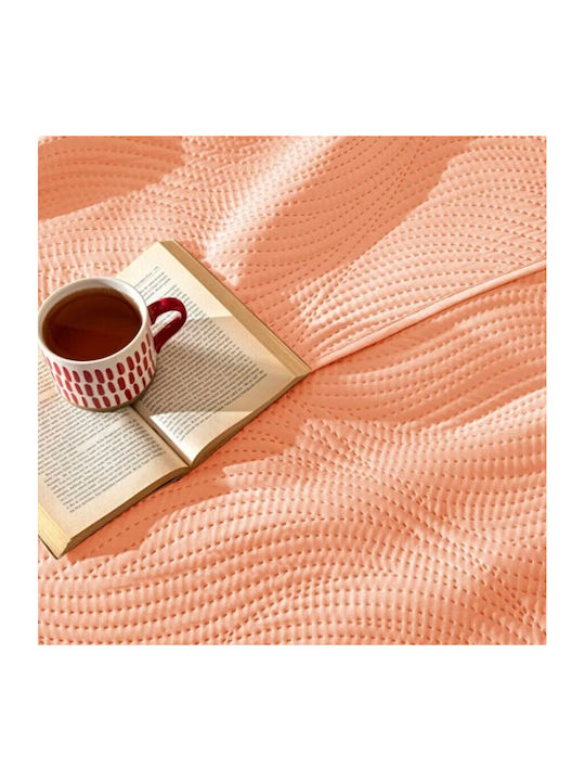 Tac King Size Tagesdecken aus Polyester Orange 250x260cm 3Stücke