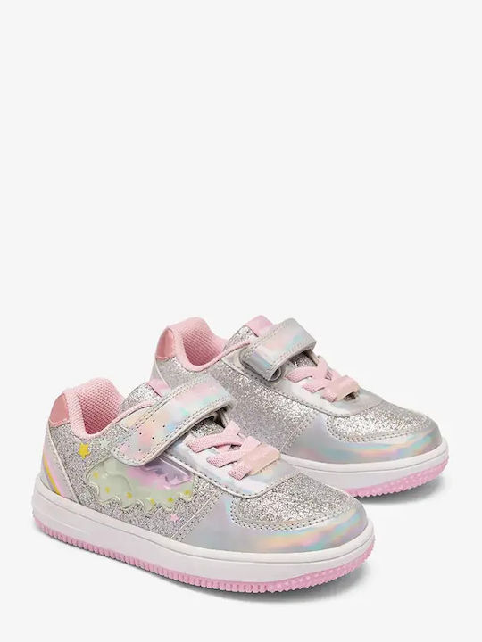 Παιδικά Sneakers με Φωτάκια Ασημί
