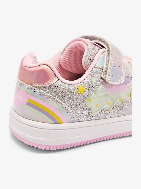 Παιδικά Sneakers με Φωτάκια Ασημί