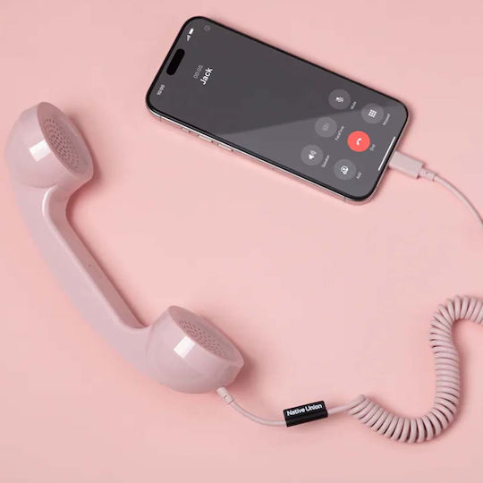 Native Union Pop Retro Usb-c Phone Microphone Calls Pink