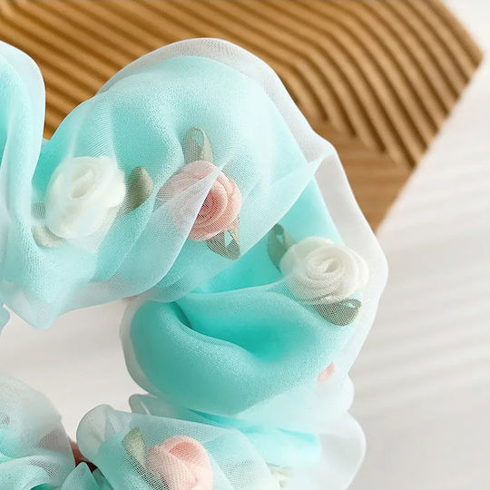 Double Thickness Cabbage Hair In Soft Fabric Roses In 3d Green