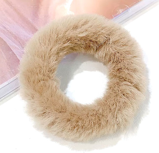 Klassische Kohlkopf Haargummis In Samt Beige