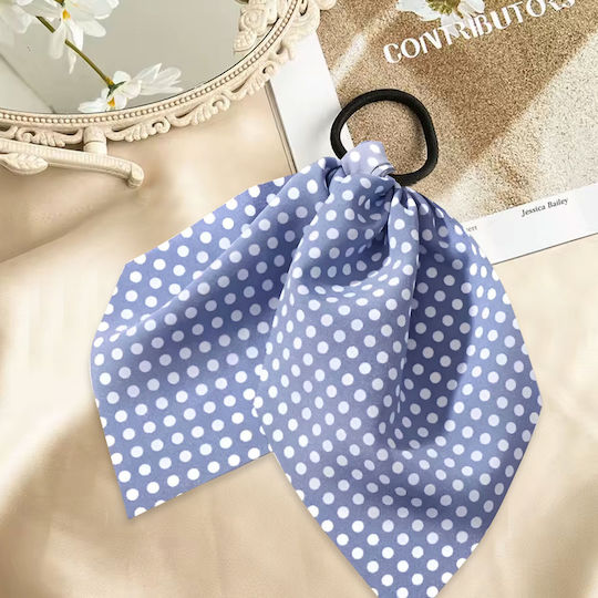 Elastisches Haargummi Set Mit Fliederfarbenen Polka Dot Schleifen