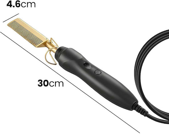 Avizar Electric Hair Straightening Brush Adjustable Heating Black