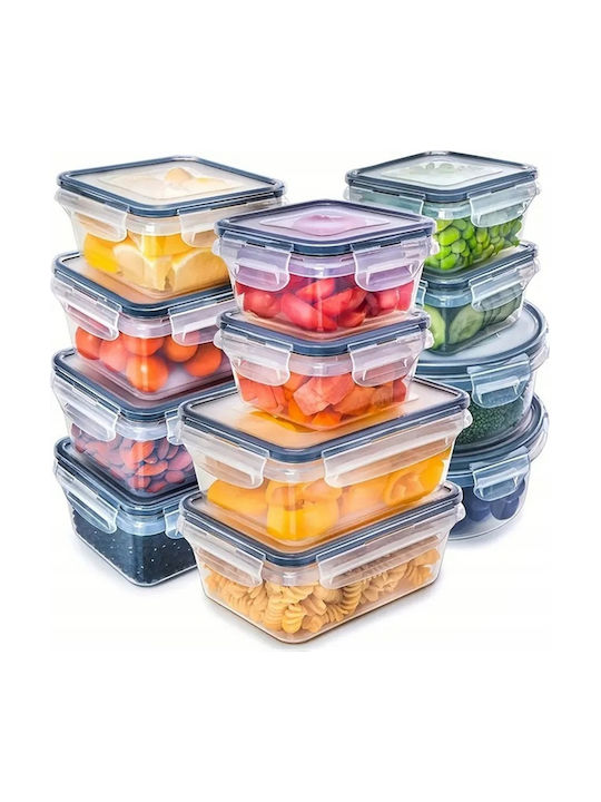 Set Cutii De Prânz Din Plastic Transparente 5cm 12 Bucăți