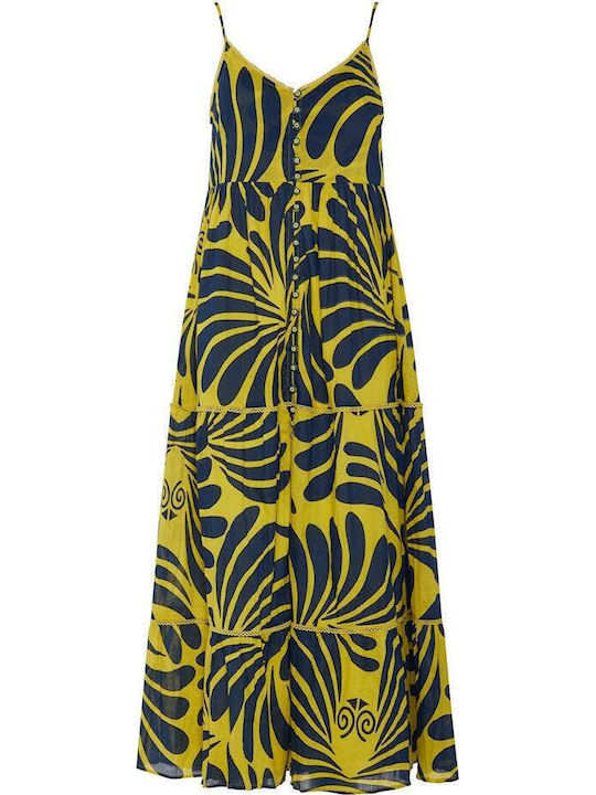 Summer Maxi Dress Floral FBL013-127-13-Lemongrass