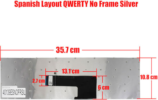 Teclado Español Para Portátil Spanish Laptop Keyboard Sony Vaio Fit Svf15 Svf152 Svf1521c5e Svf15218cxw Svf152c29m Svf152a29m Svf153 Svf153a1ym Svf153a2tt Svf154 Svf15a1m2es Svf15a1s2es Es No Frame Silver Κωδ.40139esnofrsil