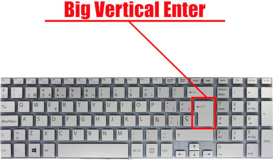 Teclado Español Para Portátil Spanish Laptop Keyboard Sony Vaio Fit Svf15 Svf152 Svf1521c5e Svf15218cxw Svf152c29m Svf152a29m Svf153 Svf153a1ym Svf153a2tt Svf154 Svf15a1m2es Svf15a1s2es Es No Frame Silver Κωδ.40139esnofrsil