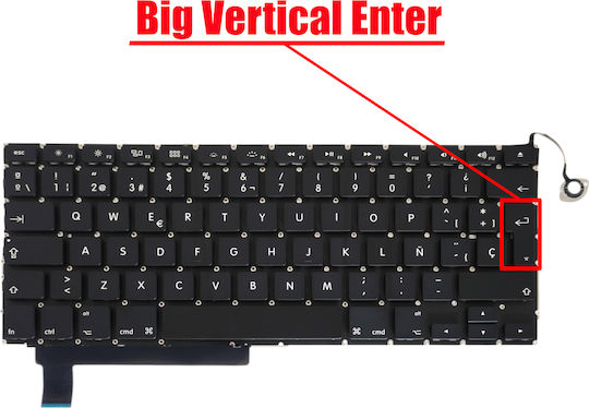 Spanish Laptop Keyboard Apple Macbook Pro 15" A1286 Mid 2009 2012 661-5244 661-5854 661-6076 661-6509 Mb471 Mb985 Mb986 Es No Frame Black Code 40169esnofr