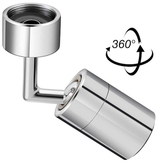 Avizar Aerator Robinet Rotativ 720 de Grade cu Dublă Axă Dublu Jet Anti-stropire Argintiu