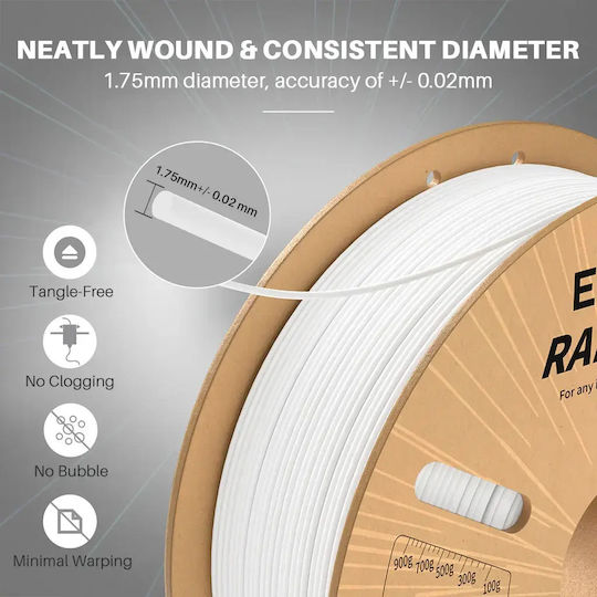 Elegoo PLA 3D Printer Filament 1.75mm Πράσινο 1kg 1τμχ (Spool)