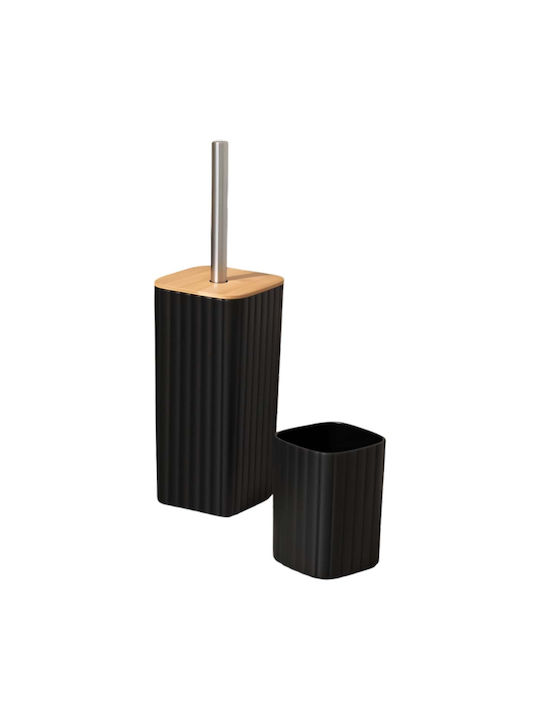 Set Accesorii Baie 6 Piese Avizar Coș de Gunoi Dispenser Săpun Negru
