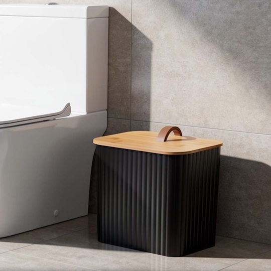 Avizar 6-piece Bathroom Accessories Set Trash Can Soap Dispenser Black