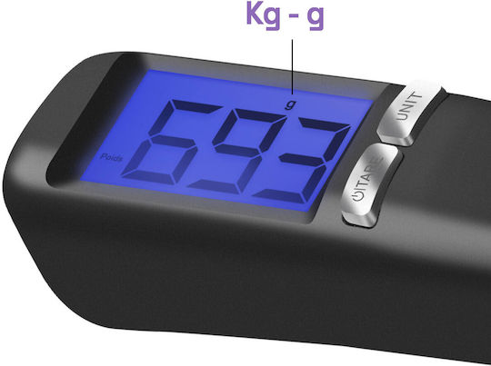 Akashi Digital Luggage Scale 50kg Backlit Lcd Display 4 Measurement Units Black