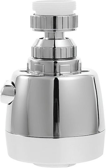 Avizar Adjustable Faucet Aerator Chrome Finish 2 Jets Switch Silver