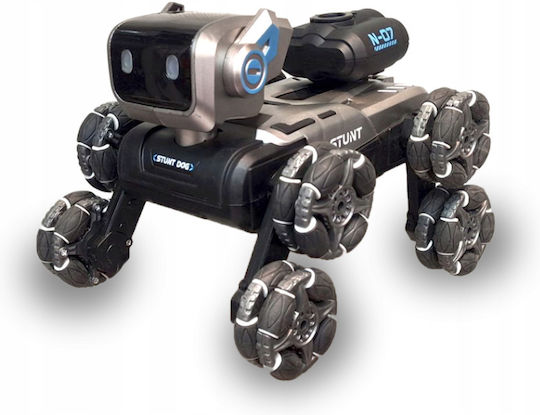 Câine Robot Teleghidat Zola Control Prin Gesturi Cântă Dansează Pulverizează Apă Efecte de Lumină și Sunet 8 Roți Rotire 360° 25 X 16 X 13 Cm Negru