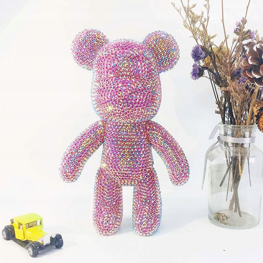 Set Creativ Pictură cu Diamante Ursuleț 3D Accesorii Incluse 33 X 51 Cm Roz