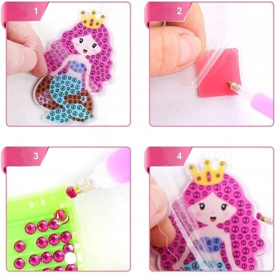 Set Breloc Mozaic Diamant Zola 15 Modele Dinozauri Pentru Copii Pietre Colorate Autocolante Multicolore