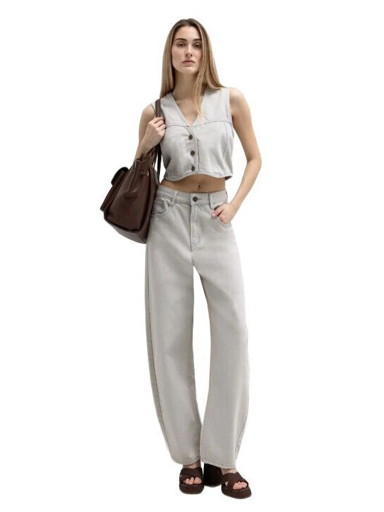 High Rise Women's Jean Pants Gray