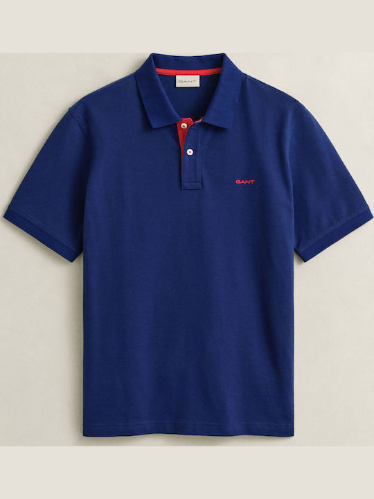 Contrast Polo Kurzarmbluse Marineblau Navy