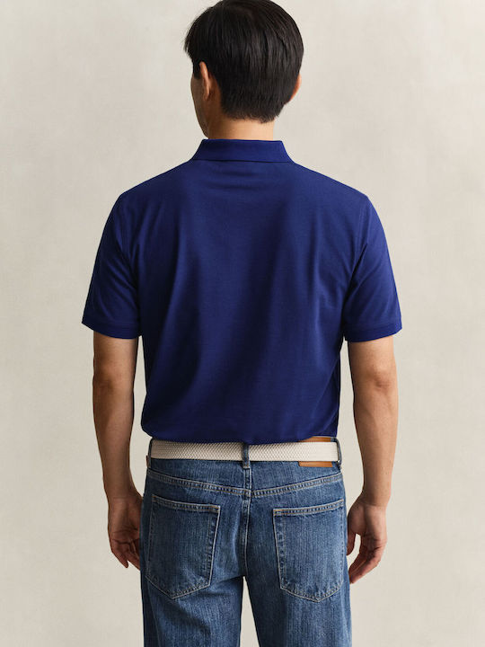Gant Contrast Polo Kurzarmbluse Marineblau Navy