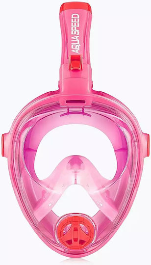 Aquaspeed Silicone Full Face Kids Diving Mask Pink