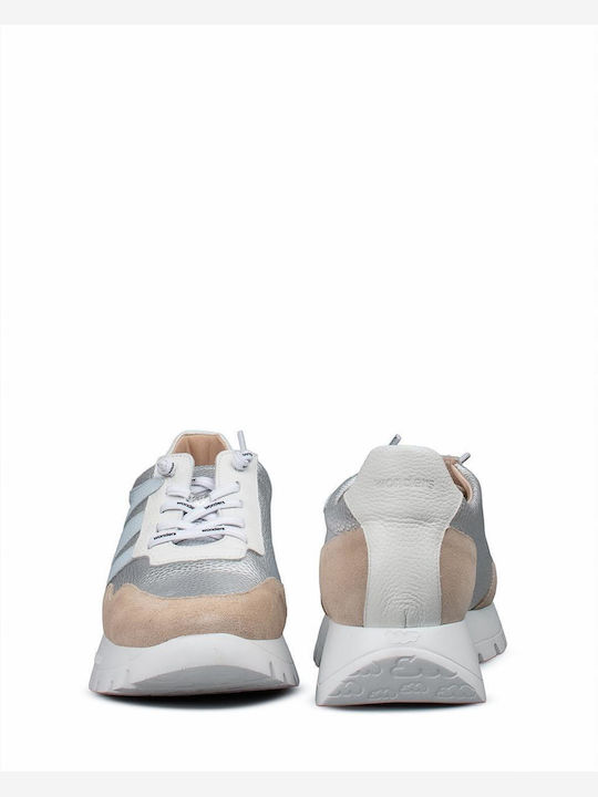 Damen Sneakers Plata Beige Silber
