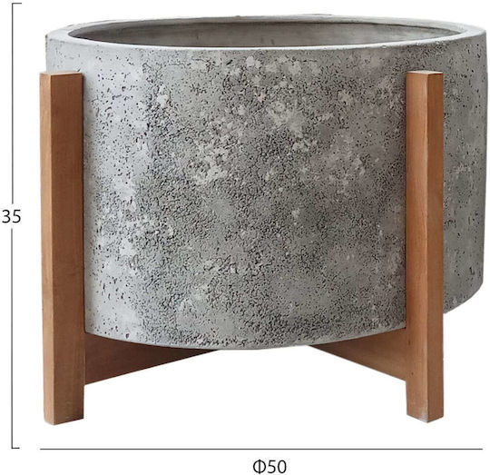 Freebox Grey Flower Pot Teak Freebox Grey Flower Pot Teak