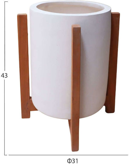 Freebox Flower Pot White Teak Freebox Flower Pot White Teak