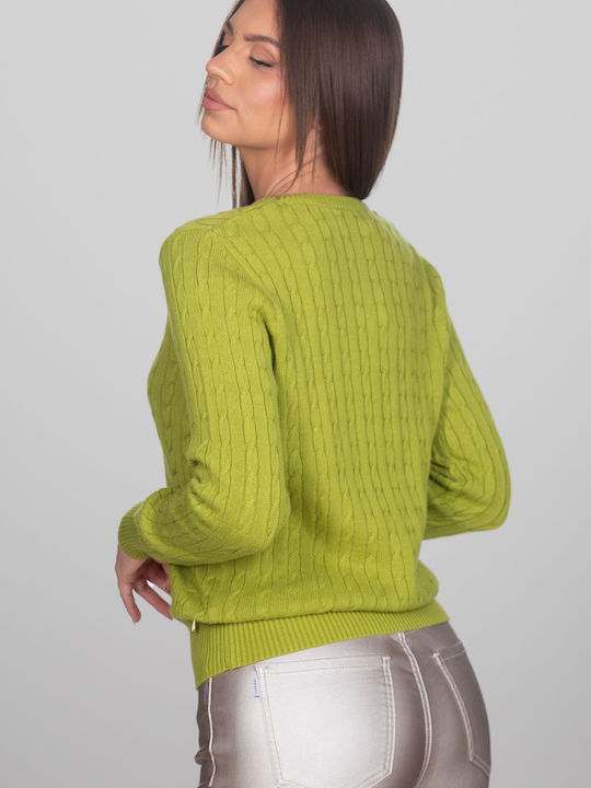 Bluza Damă Cu Decolteu În V Verde Deschis