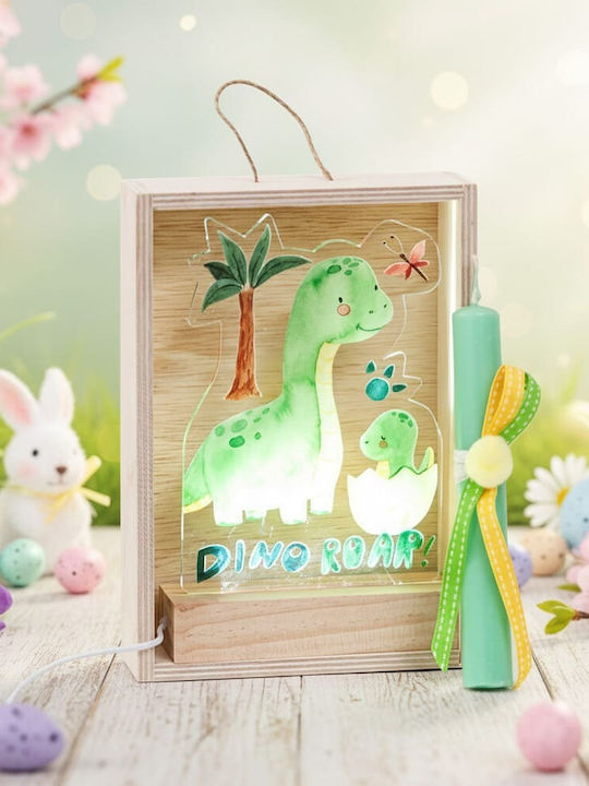 Lumanare De Paste Cadru Din Lemn Led Dinozaur 20171 Lumanare De Paste Cadru Din Lemn Led Dinozaur 20171