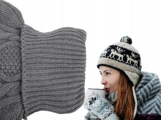 Hot Water Bottle in Gray with Cover for the Wrist 34x19cm 2000ml
