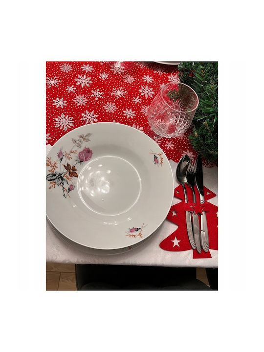 Weihnachtliches Tischgeschirr Läufer Rot 180x35cm Zola