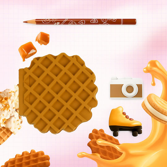 Waffle Journal Set Scented Accessories Zola 80-page Notebook Pencil 2 Erasers Salted Caramel Scent