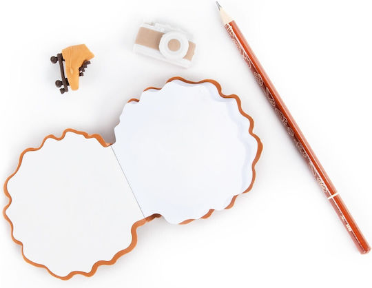 Waffle Journal Set Scented Accessories Zola 80-page Notebook Pencil 2 Erasers Salted Caramel Scent