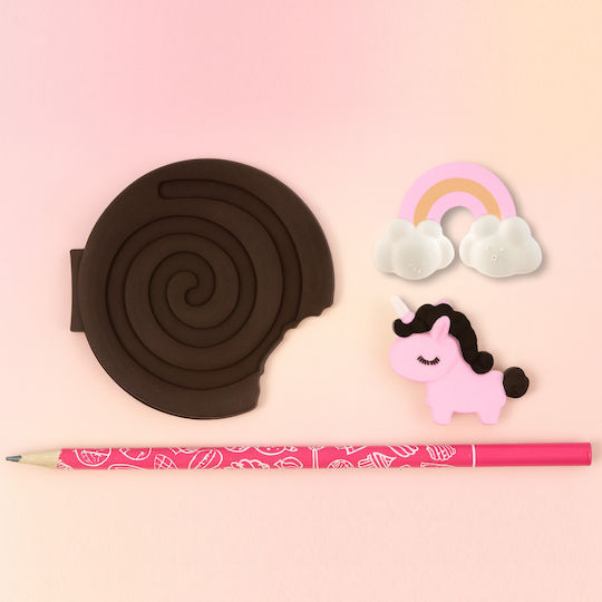 Cookie Journal Set Duftzubehör Zola 80-Seiten Notizbuch Bleistift 2 Radiergummis Schokoladen Himbeer Aroma